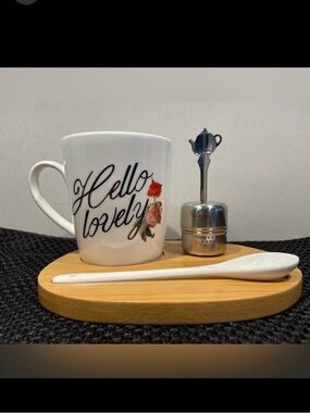 Indigo Hello Lovely Coffee/Tea Mug Infuser and Spoon Gift Set